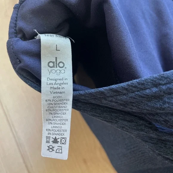 Alo Yoga Alosoft Serenity Sports Bra in Rich Navy Heather Size Large - Picture 6 of 6